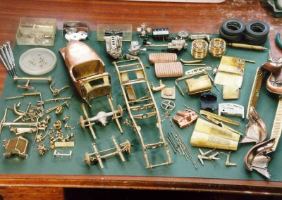 These are parts from a 1930 4.5 liter Blower Bentley built at 1/15 scale.