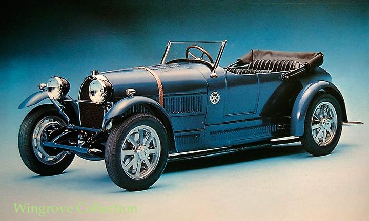 A model 1927 Bugatti Type 43 built by Gerald at 1/20 scale. 
