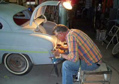 Ernie working on "Rebel Rouser" taillights