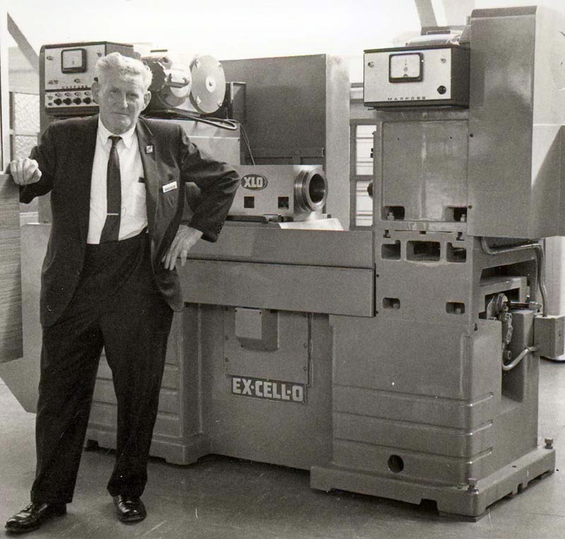 John with one of the machines at Ex-Cell-O.