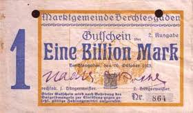 A one-billion mark note from Germany.