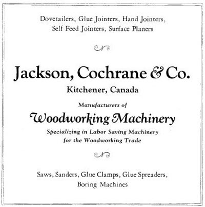 An advertisement for Jackson, Cochrane and Company.