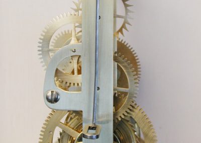 Side view of the Dominy style clock movement.