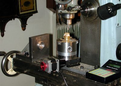 Alternate view of gear cutting mechanism.