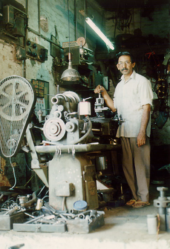 Iqbal Ahmed in his home shop in Nagpur, India.