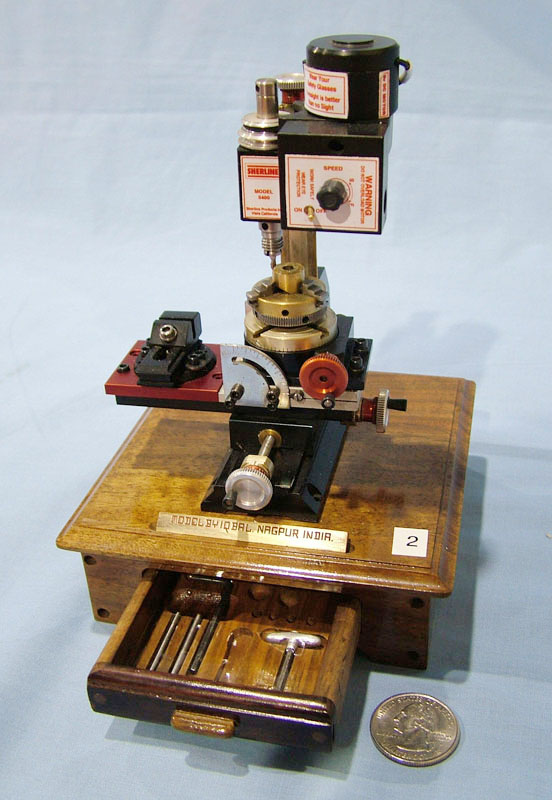Iqbal's miniature Sherline milling machine.