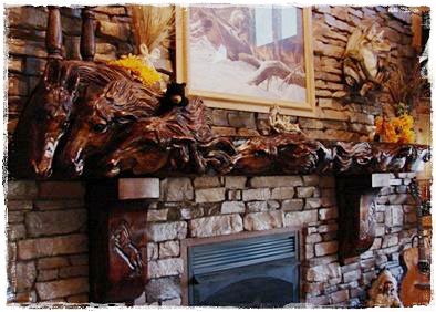 One of Randy's fireplace mantels.