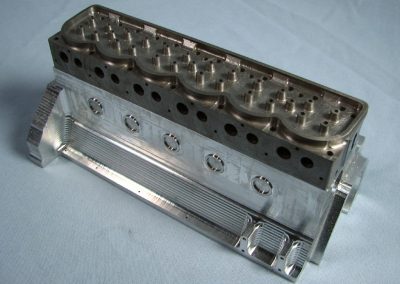 The cylinder head mounted on the block.