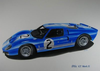 A Ford GT illustrated by George.