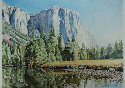 George's illustration of a scene from Yosemite.