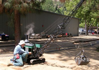 Jerry working the crane at a steam club event.