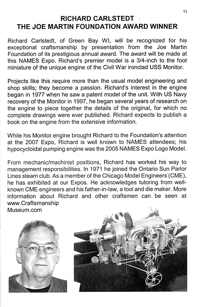 The program for the 2009 NAMES Expo featuring Rich.
