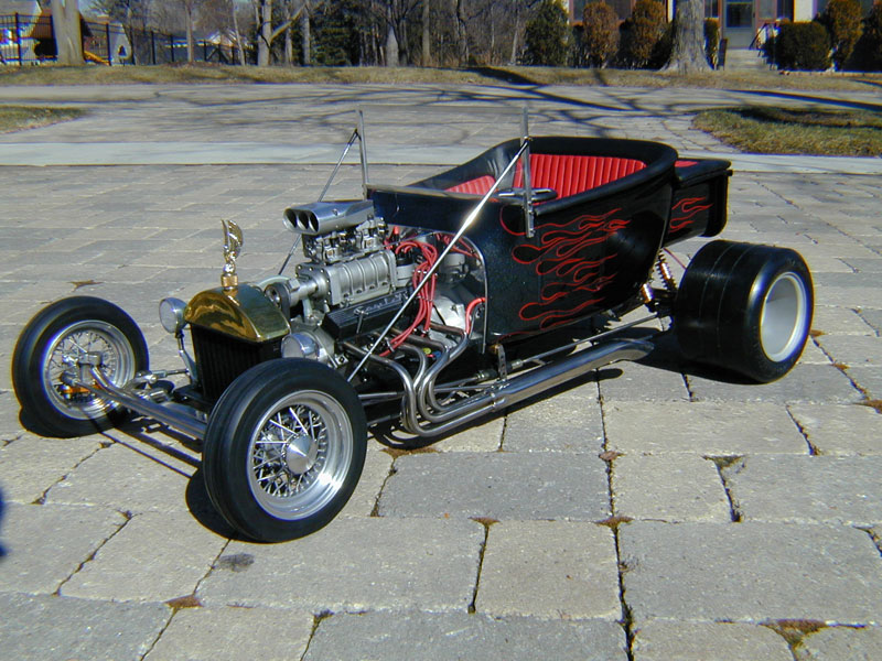 The V-8 powered '23 T-Bucket roadster. 