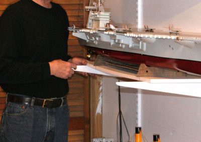 Gary and some of his ship models.