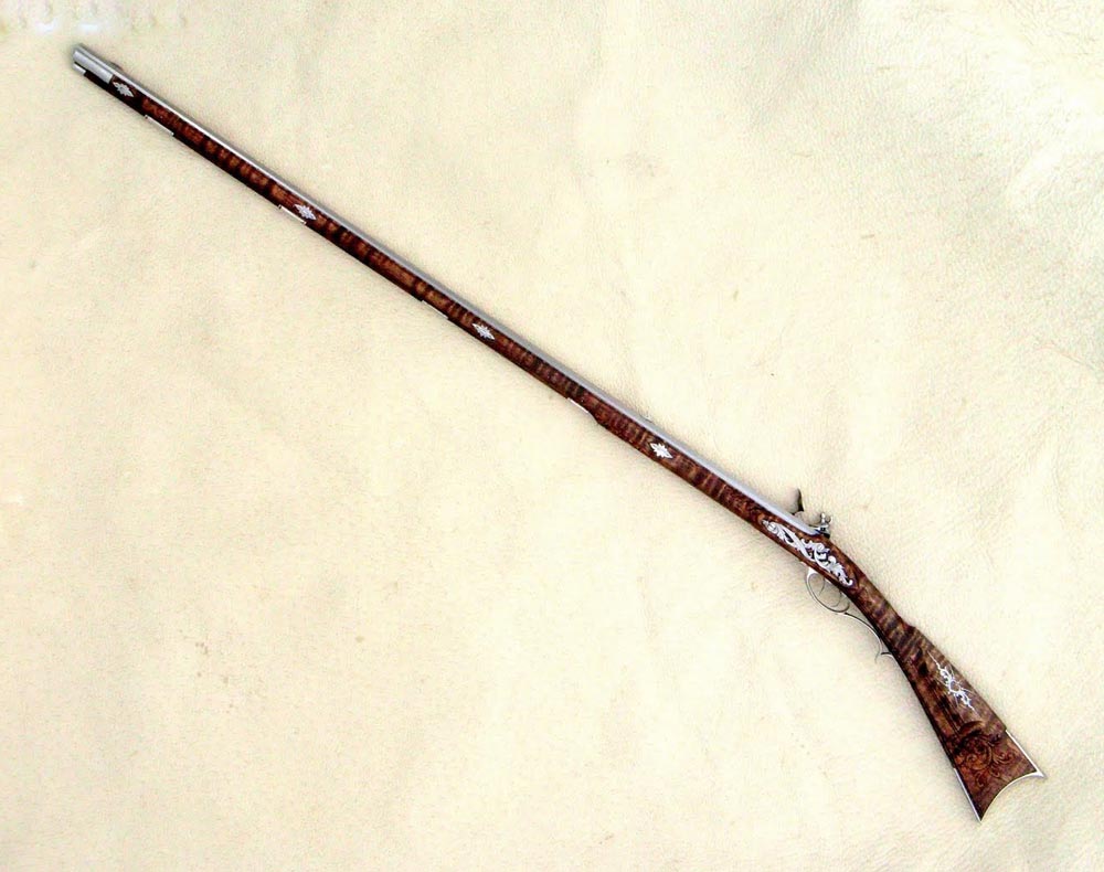An overall view of Damien's finished 1/5 scale Kentucky long rifle. 