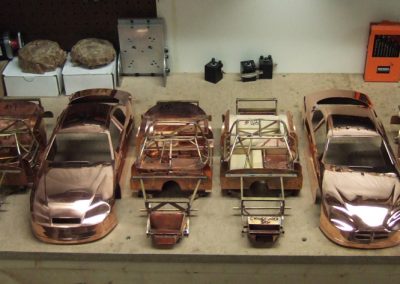Several chassis and bodies for car models.