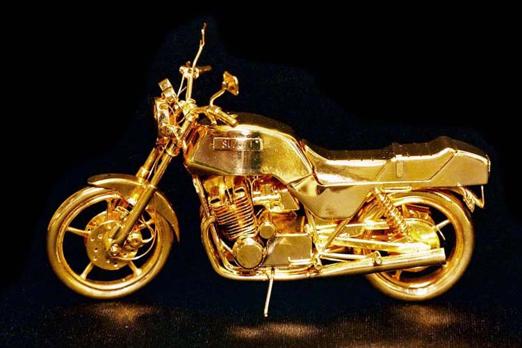 Mike's gold plated Suzuki model.