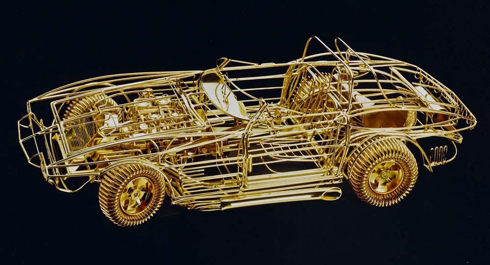 Mike Dunlap's gold plated wire model Corvette.