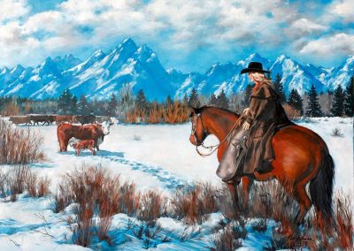 A print made by the Eckmans called, “Teton Cowgirl.”