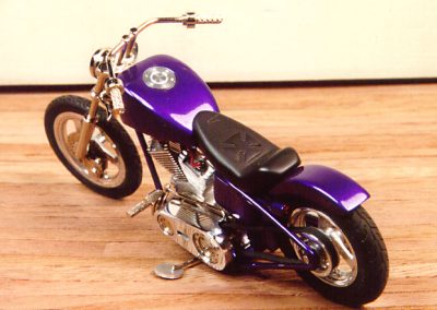 A rear view of the finished chopper.