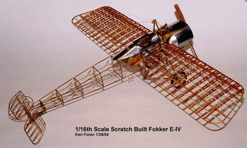 Ken's scale model Fokker E-IV airplane.