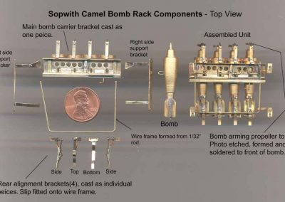 The various components of the bomb rack.