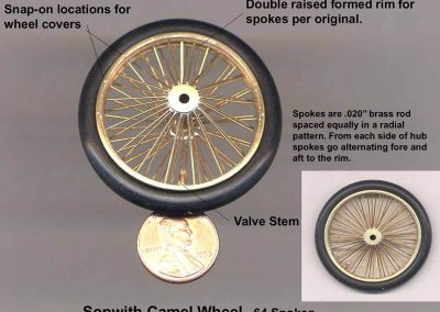 A detailed look at the Sopwith Camel wheels.