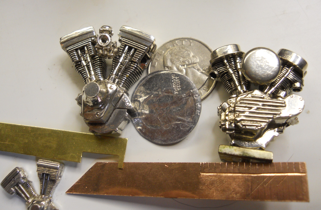 A few of Bryan's tiny Harley engine pins. 