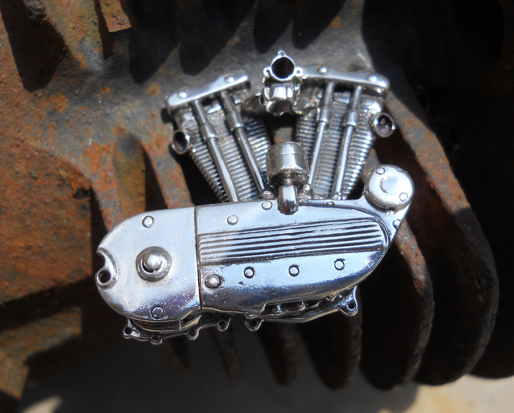 One of Bryan's tiny Harley Sportster engines. 