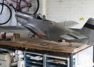 The model during the early stages of painting.
