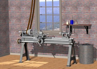 Bill's CAD rendering of an engine lathe.