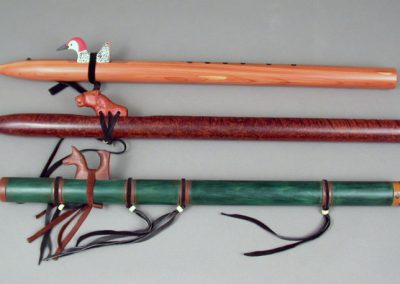 A selection of Bill's handmade flutes.