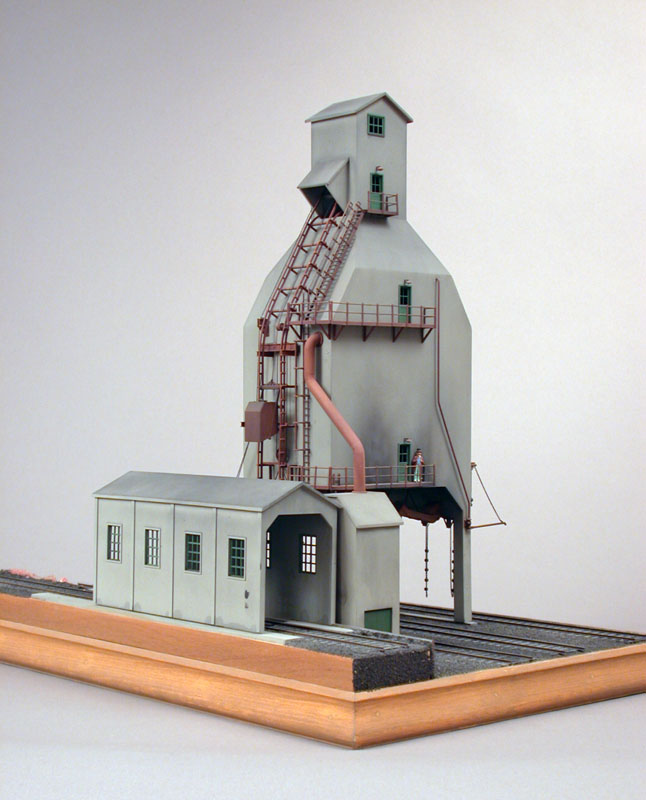 An HO scale model coaling tower kit designed by Bill.