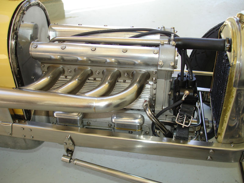 A side view of the engine compartment.