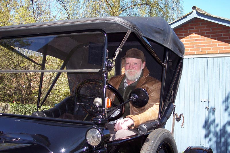 Find sits in the driver's seat of his restored Model T.