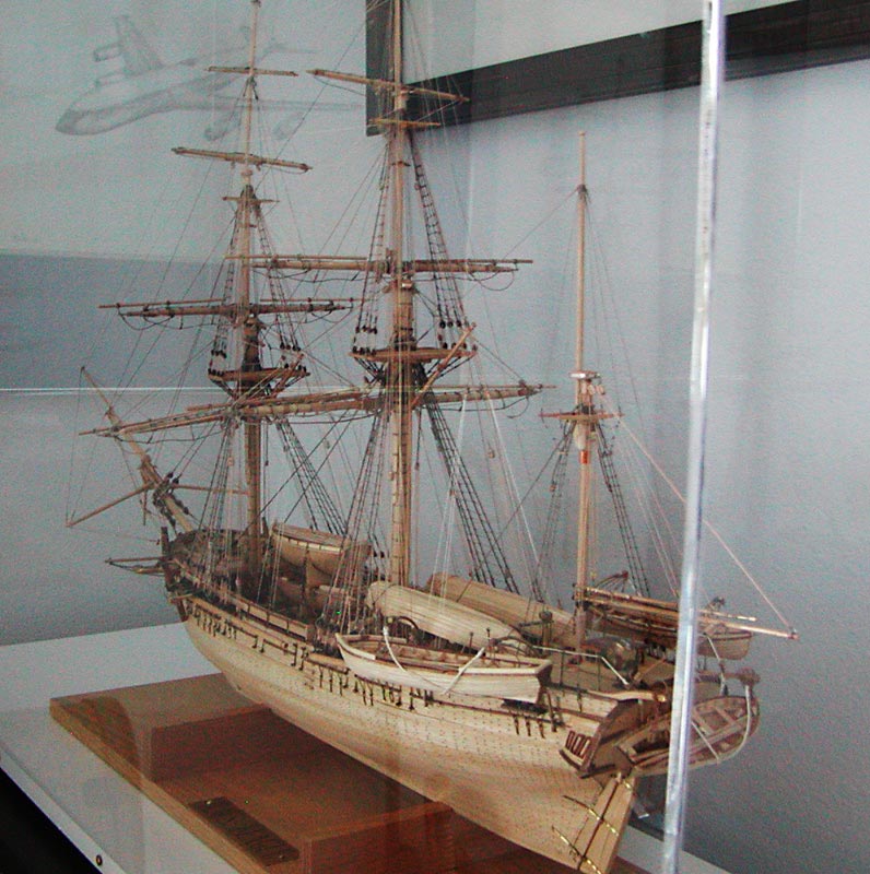 James' scale model of the HMS Beagle.