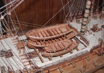 A close look at the HMS Bellona deck.
