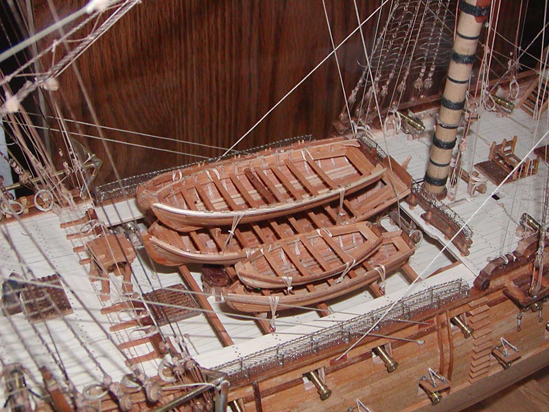 A close look at the HMS Bellona deck.