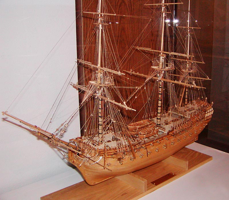 James' scale model of the HMS Bellona.
