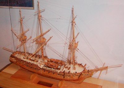 James' scale model of the HMS Diana.