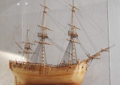 James' scale model of the HMS Endeavour.