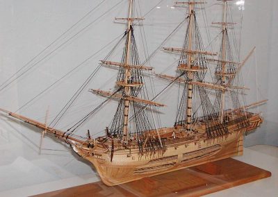 James' scale model of the USS Essex.