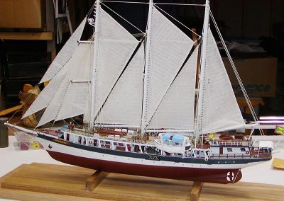 James' scale model of the cruise ship, Mandalay.
