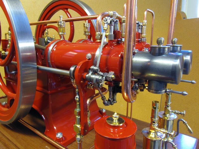 Another angle of scale twin-cylinder engine. 
