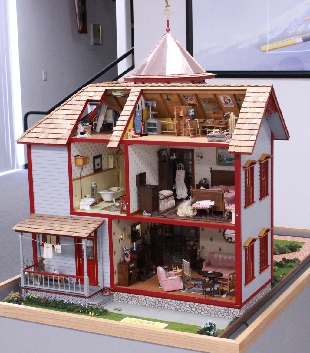 A 1930's-1940's style dollhouse built by the Harings.