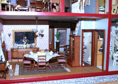 Details from the dollhouse dining room.