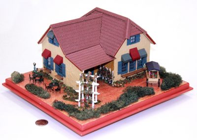 The front side of the Mimi's Cafe model.