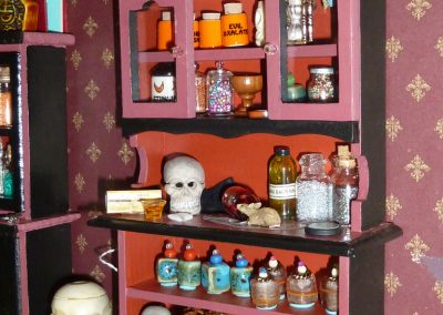 A close-up look at the miniature potion cabinet.
