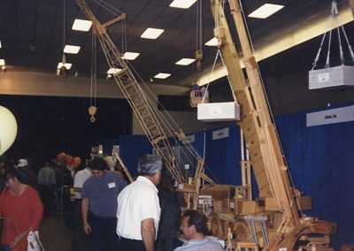 Perry's model cranes on display.