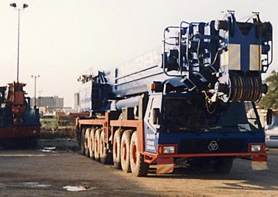 The full-size boom truck that Perry modeled in miniature.